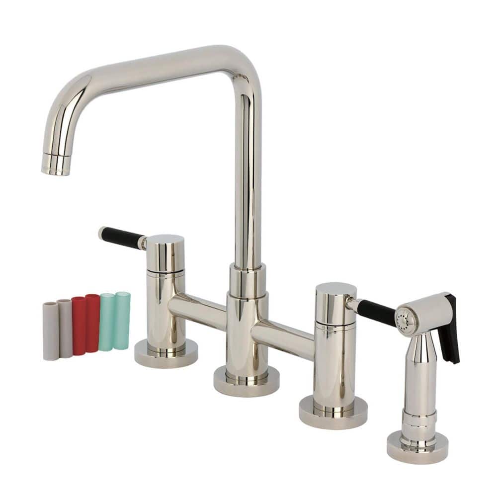 Kaiser 2-Handle Bridge Kitchen Faucet in Polished Nickel price history on PriceWatchPro