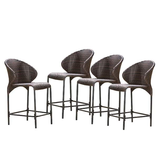 Noble House Oyster Bay Wicker Outdoor, Wicker Patio Bar Stools