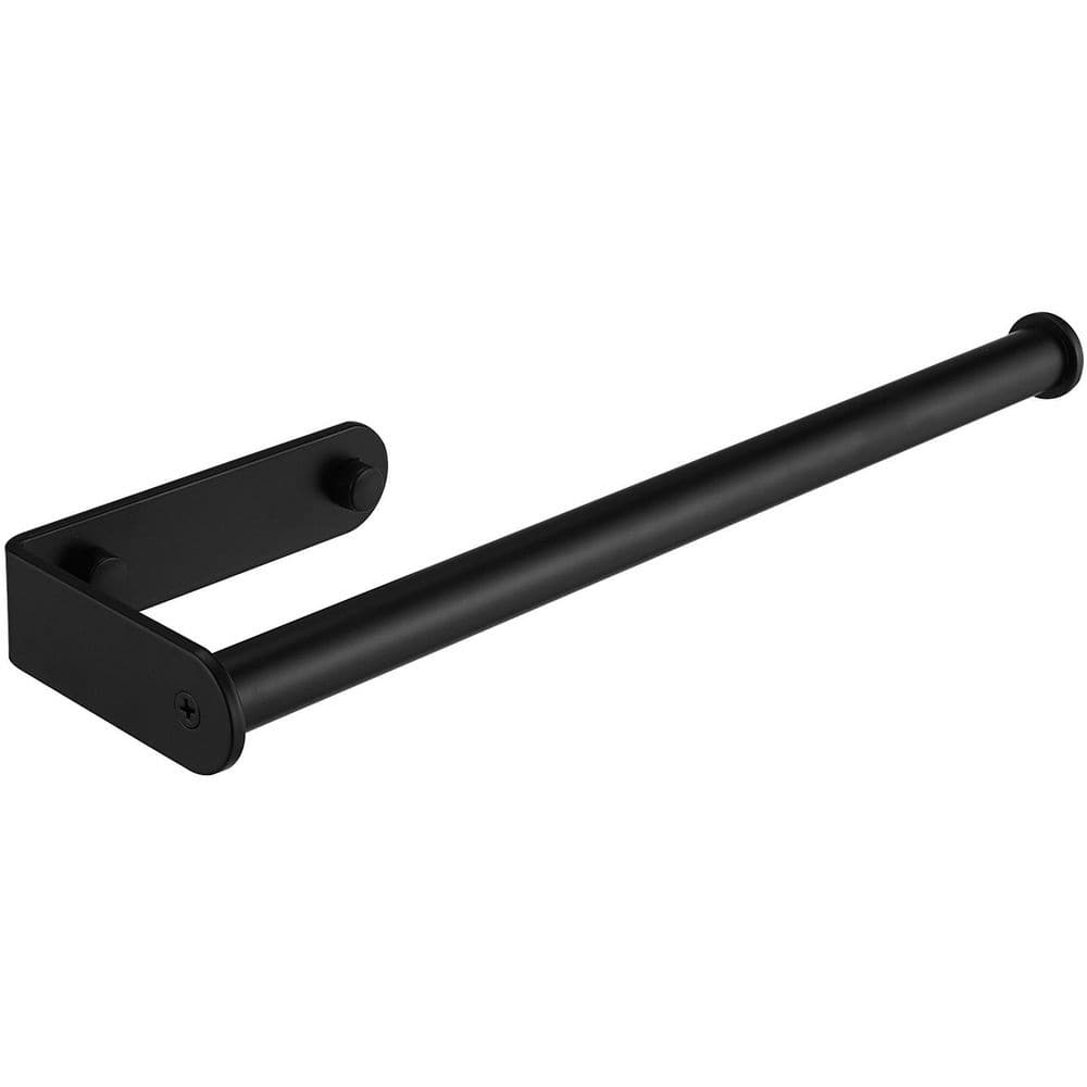 Paper Towel Holder Under Cabinet - Both Available in Adhesive and Drilling  - Black Paper Towel Holder Wall Mount - Upgraded Aluminum Paper Towel Rack