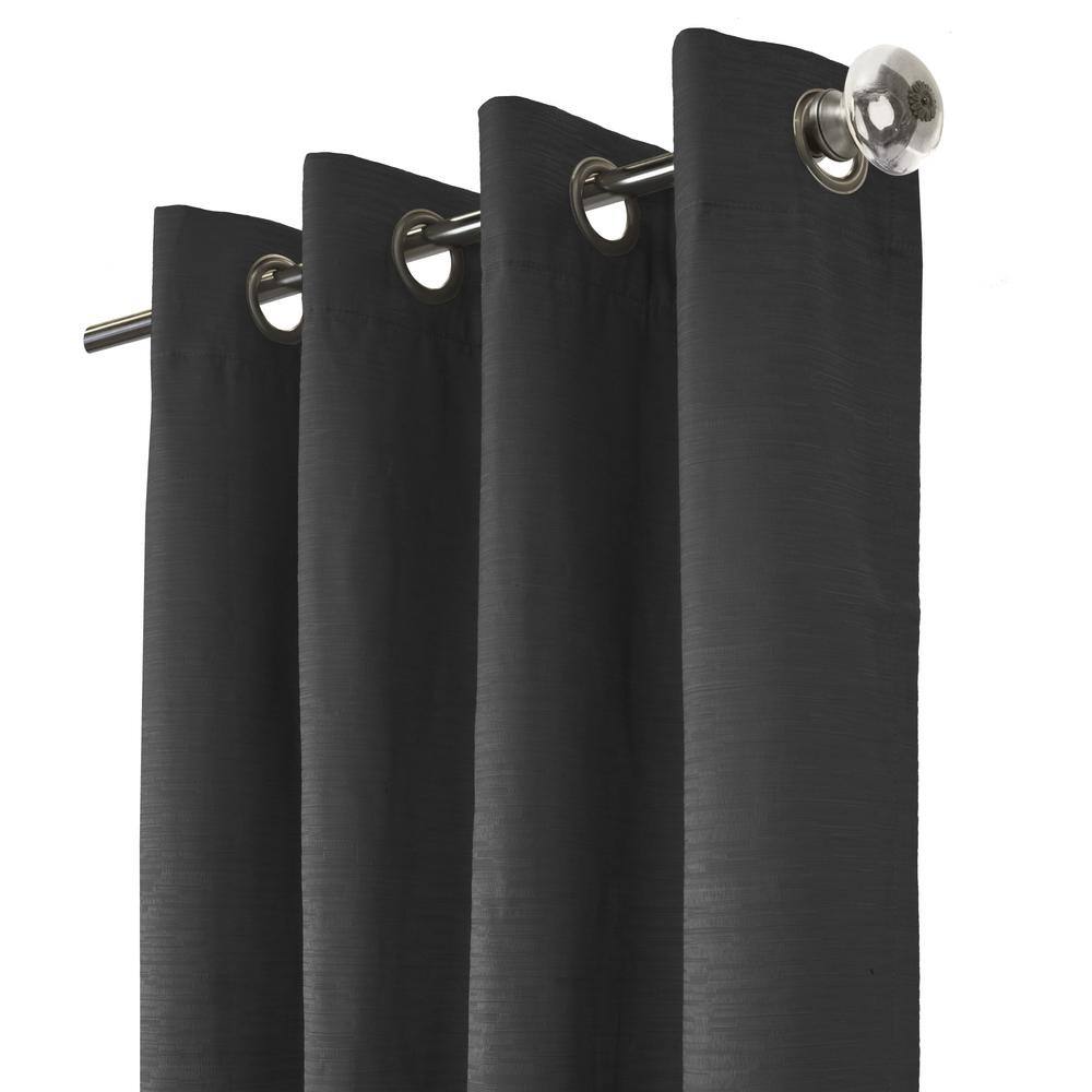 Thermaplus Blackout Grommet Curtain Panel 52" x 108" Black Cotton Polyester