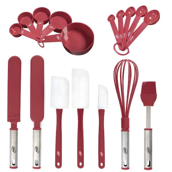 Kaluns Nylon Red Stainless Steel Baking Utensils Set of 17 K BUS17R HD The Home Depot