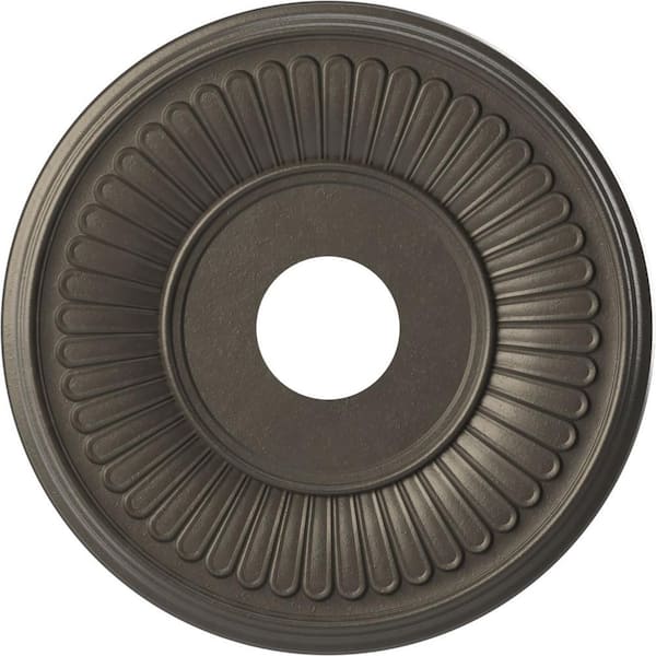 Ekena Millwork 16" O.D. x 3-1/2" I.D. x 1" P Berkshire Thermoformed PVC Ceiling Medallion in Universal Aged Metallic Weathered Steel