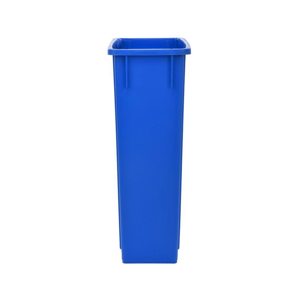 Blue Polypropylene 23-Gallon Touchless Recycling Bin