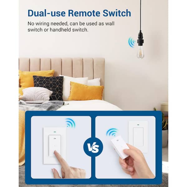 120-Volt Wireless Remote Control Light Socket with Switch for Pull Chain Light Fixtures, Black (1-Pack)