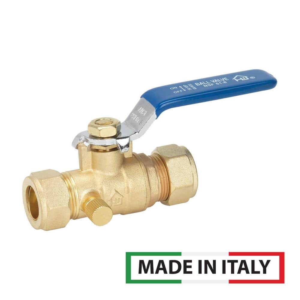 1/2 in. COMP x 1/2 in. COMP Lead Free Brass Ball Valve with Drain price history on PriceWatchPro