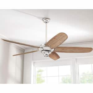 Altura 68 in. Polished Nickel Ceiling Fan with Downrod, Remote Control and Reversible DC Motor; Light Kit Compatible