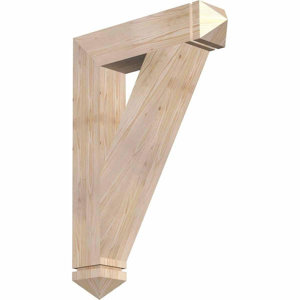 Ekena Millwork 5.5 in. x 40 in. x 28 in. Douglas Fir Traditional Arts and Crafts Smooth Bracket