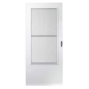 34 in. x 80 in. White Universal 3/4-Light Aluminum Storm Door with Black Hardware