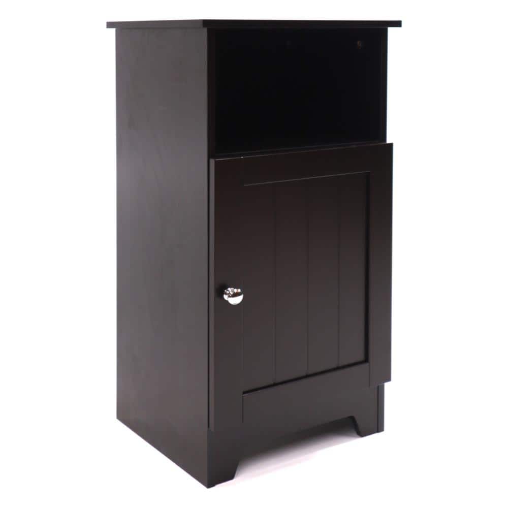Espresso Freestanding Single Door Cabinet with Shelves