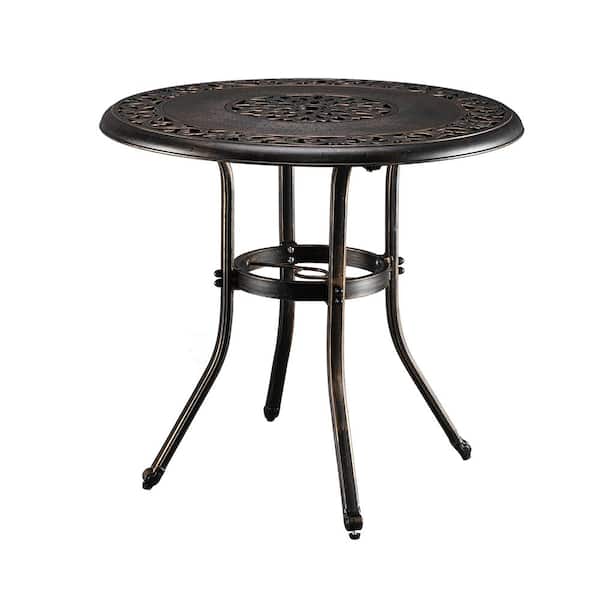 Karl home Round Cast Aluminum 29 in. Outdoor Bistro Table