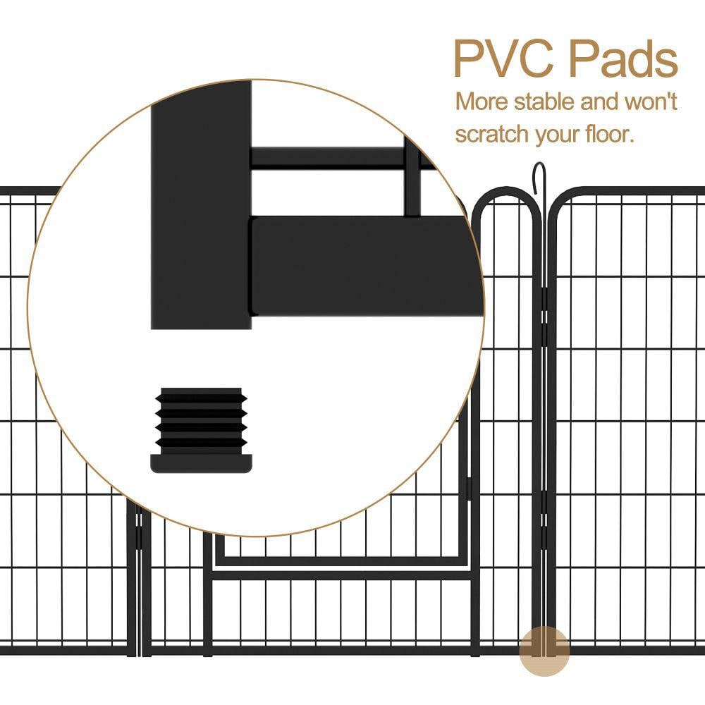 Heavy-Duty Black Metal Pet Exercise Pen with Door, 31.7 in. H