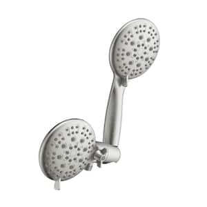 5-Spray Patterns 4.7 in. Wall Mount 2-in-1 Handheld Shower Head Replacement in Brushed Nickel