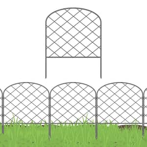 17 in. x 12.6 in. No-Dig Fence Border, No-Installation 1-Piece Garden Fence, Rustproof Metal, Diamond Shape (37-Pieces)