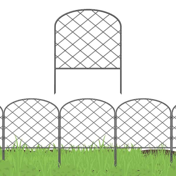 Oumilen 17 in. x 12.6 in. No-Dig Fence Border, No-Installation 1-Piece ...