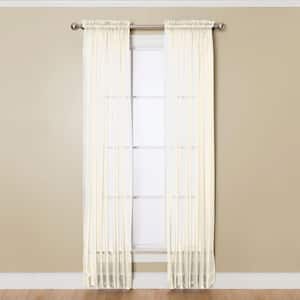 Solunar Voile 54 in. W x 63 in. L Polyester Voile Sheer Window Panel in Ivory