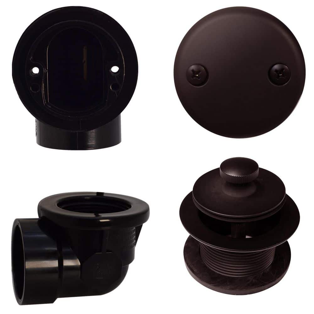 Sch. 40 ABS 1-1/2 in. Course Thread Plumber's Pack Twist Close Bathtub Drain with Two-Hole Elbow, Oil Rubbed Bronze price history on PriceWatchPro
