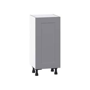 Bristol Painted Slate Gray Shaker Assembled Shallow Base Kitchen Cabinet with Door (15 in. W x 34.5 in. H x 14 in. D)