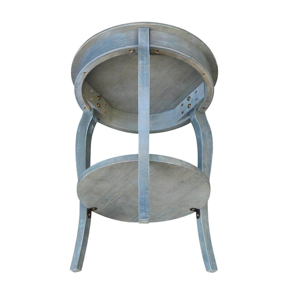 Cambria Heather Gray Round Solid Parawood End Table