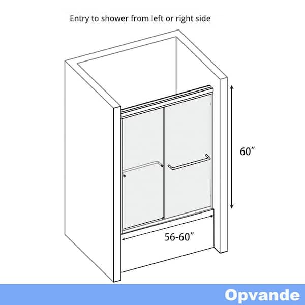 56-60 in. W x 60 in. H Sliding Framed Tub Door in Brushed Gold with 5/16 in. (8 mm) Tempered Clear Glass