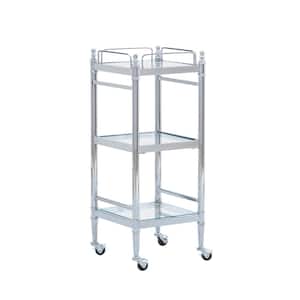 Paramount 12.5 in. W x 12.5 in. D x 30.5 in. H Chrome 3-Tier Bathroom Shelf with Wheels