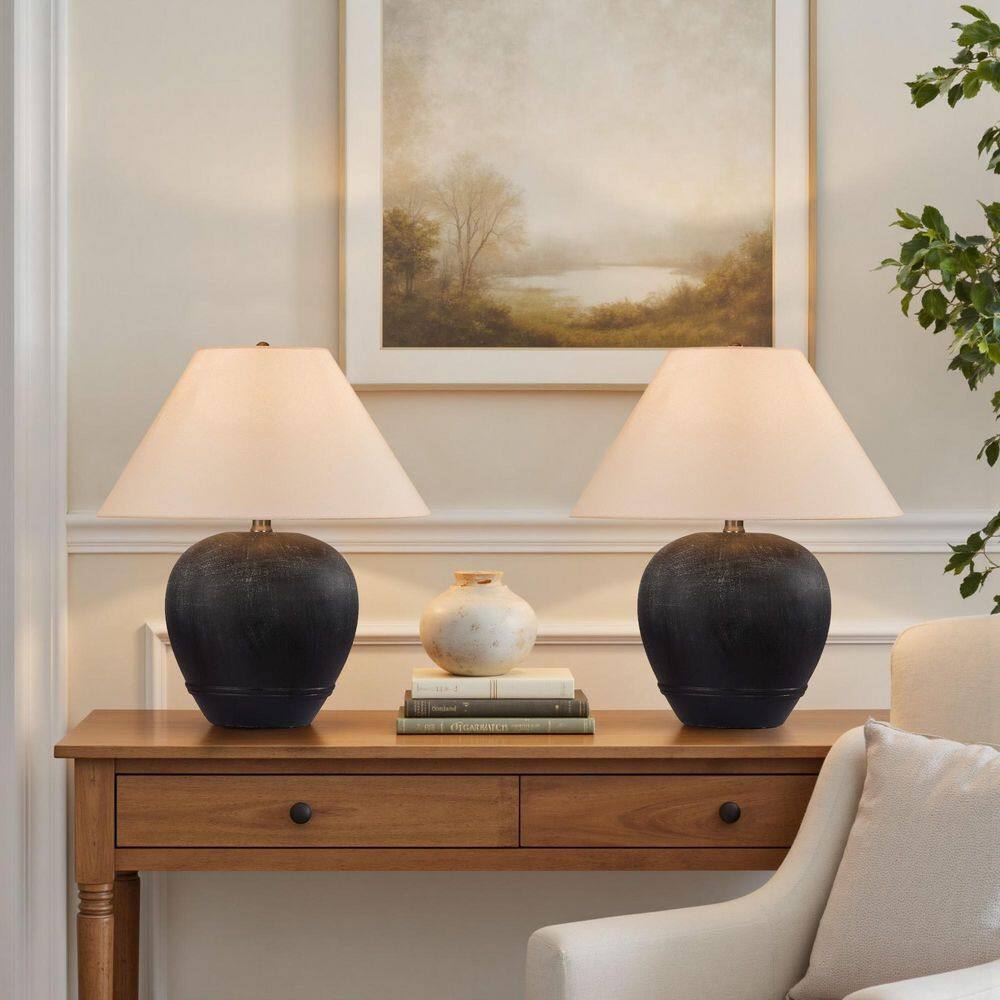 18.2 in. Black Smudged White Ceramic Table Lamp(Set of 2) price history on PriceWatchPro