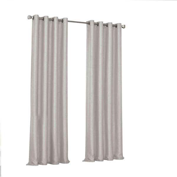 Eclipse Presto Thermalayer Grey Solid Polyester 52 in. W x 95 in. L Room Darkening Single Grommet Top Curtain Panel