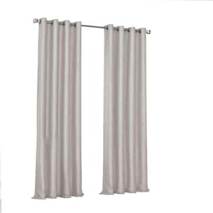 Presto Thermalayer Grey Solid Polyester 52 in. W x 108 in. L Room Darkening Single Grommet Top Curtain Panel