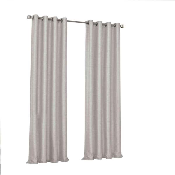 Eclipse Presto Thermalayer Grey Solid Polyester 52 in. W x 108 in. L Room Darkening Single Grommet Top Curtain Panel