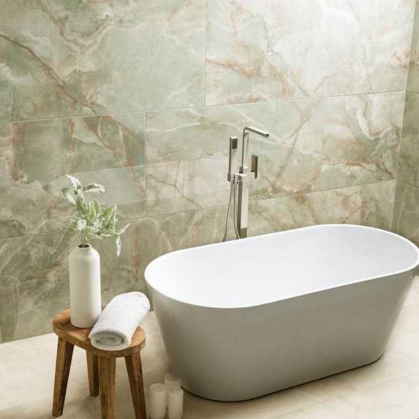 Aura Green 24 in. x 48 in. Polished Porcelain Floor and Wall Tile (512 sq. ft./Pallet)