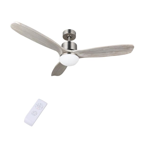 Merra 52 in. LED Indoor Brushed Nickel Ceiling Fan with Light Kit and Remote Control