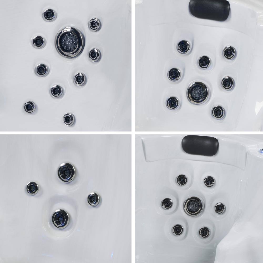 Narada Harmony 7-Person Square Gray and Silver Hot Tub