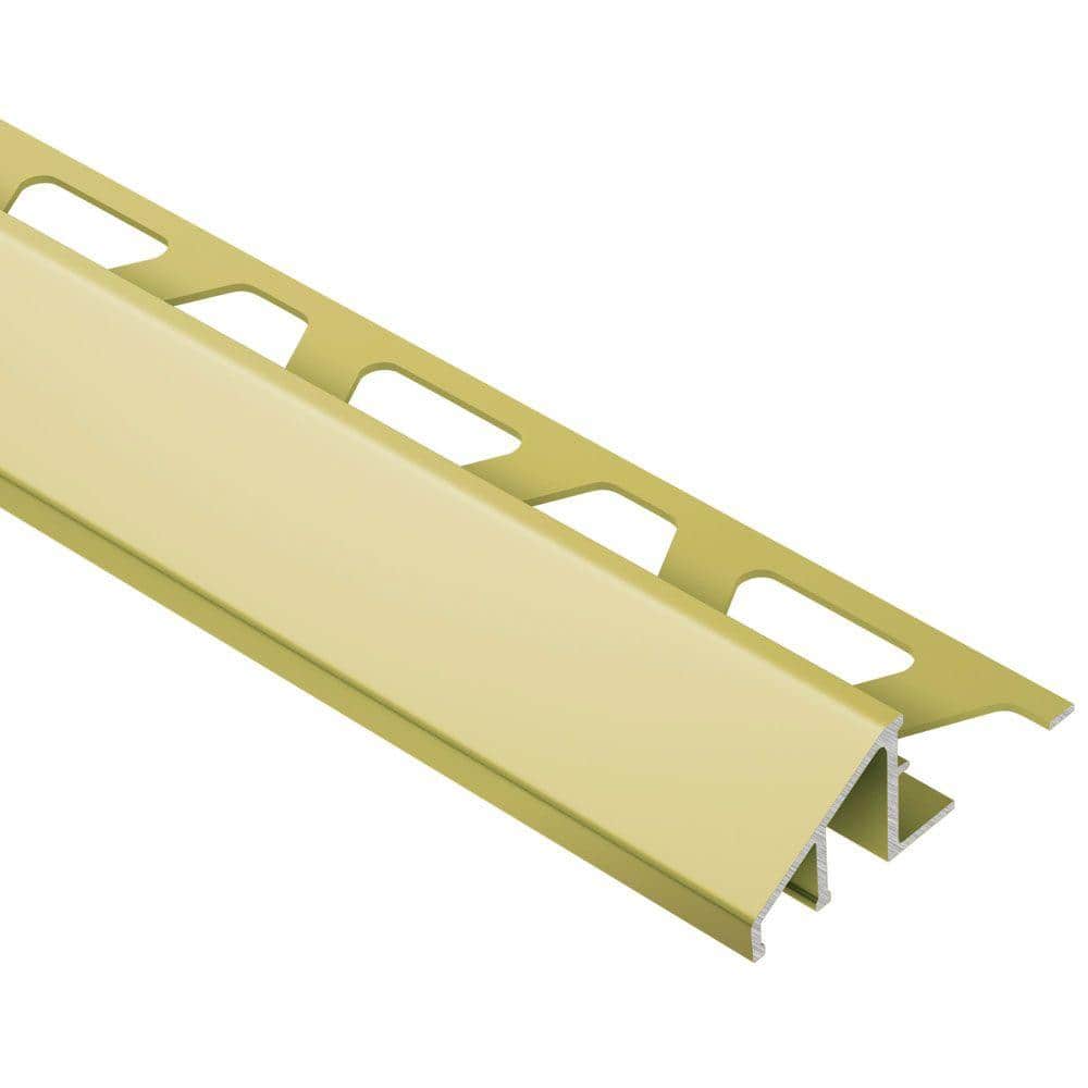 Reno-U Satin Brass Anodized Aluminum 1/2 in. x 8 ft. 2-1/2 in. Metal Reducer Tile Edging Trim price history on PriceWatchPro