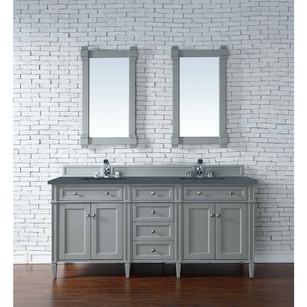 Brittany 72 in. W x 23.5 in. D x 34 in. H Double Bath Vanity in Urban Gray with Quartz Vanity Top In Charcoal Soapstone price history on PriceWatchPro