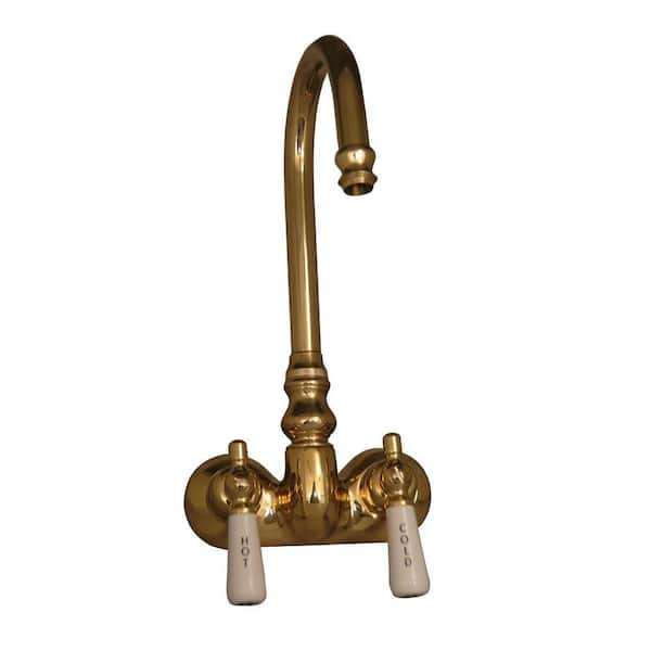 Pegasus 2-Handle Claw Foot Tub Faucet without Hand Shower with Old Style Spigot in Polished Brass