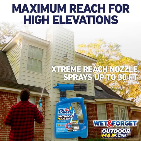 48 oz. House Wash Outdoor Cleaner Mold Mildew Algae Remover with 30 ft. High Reach Hose End Sprayer