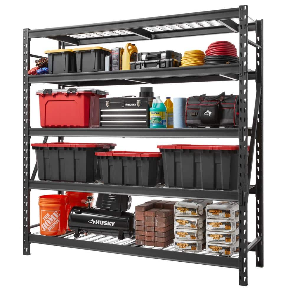 Husky Black 5Tier Heavy Duty Industrial Welded Steel Garage Shelving