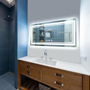 Odele 72 in. W x 32 in. H Large Rectangular Frameless Anti-Fog Wall mounted Bathroom Vanity Mirror in Silver