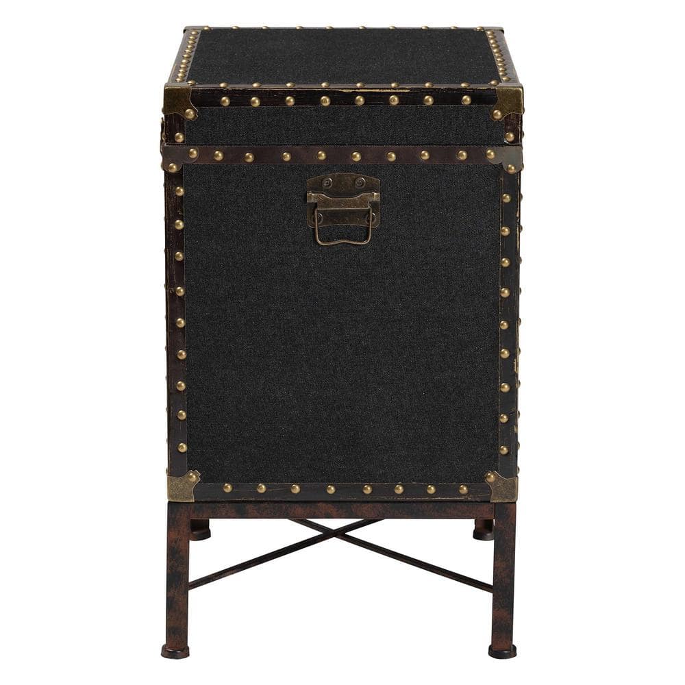 Laura 18.5 in. Black Rectangle Canvas End Table - thumbnail 2