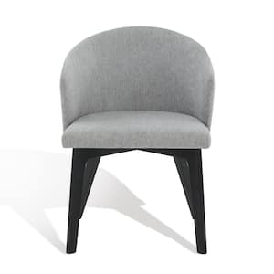 Wynonna Gray/Black 18.5 in. Linen Dining Chair