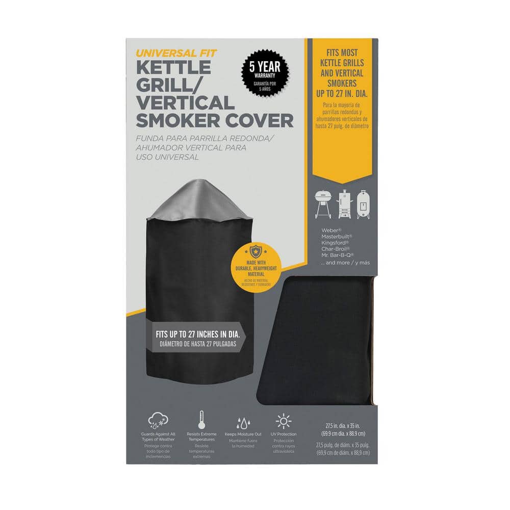 Heavy Duty Black Kettle Grill and Smoker Cover