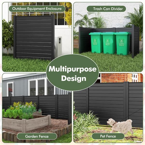 Costway Outdoor 49 in. PVC Garden Fence Privacy Panels with