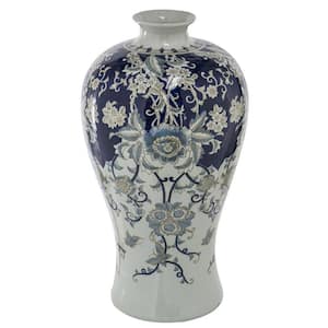 Bryn Blue and Gold, White Ceramic Urn