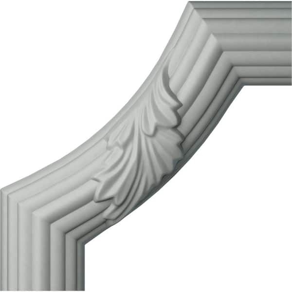 Ekena Millwork 6 in. x 1-1/8 in. x 6 in. Urethane Reeded Acanthus Leaf Panel Moulding Corner (Matches Moulding PML01X01AC)