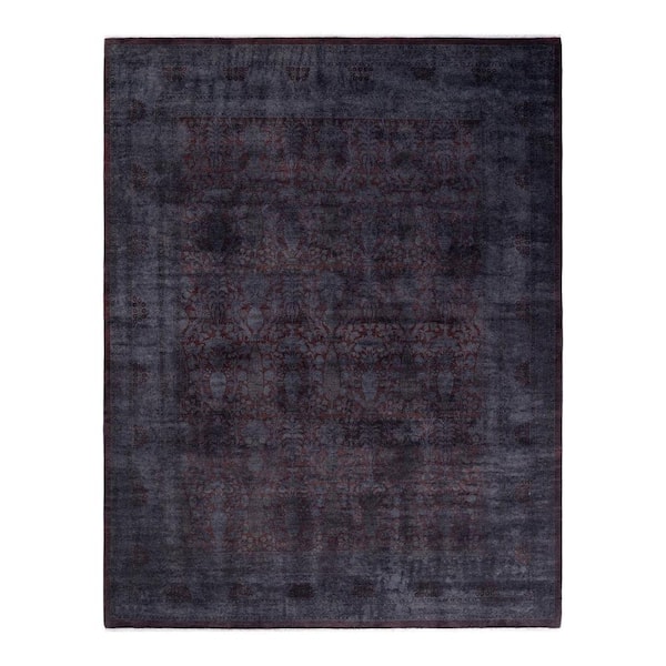 Solo Rugs One-of-a-Kind Contemporary Brown 8 ft. x 10 ft. Hand Knotted Overdyed Area Rug