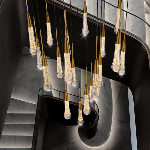 YUYI Modern Chandelier 24 in.19-Lights Gold Chandelier for Dining