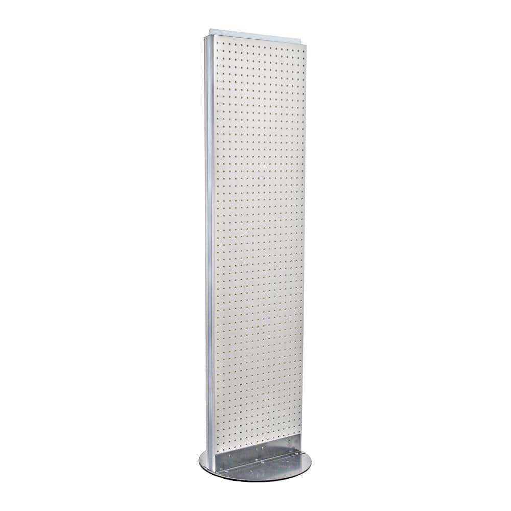 60 in. H x 16 in. W 2- Sided Styrene Pegboard Floor Display on Revolving Ba