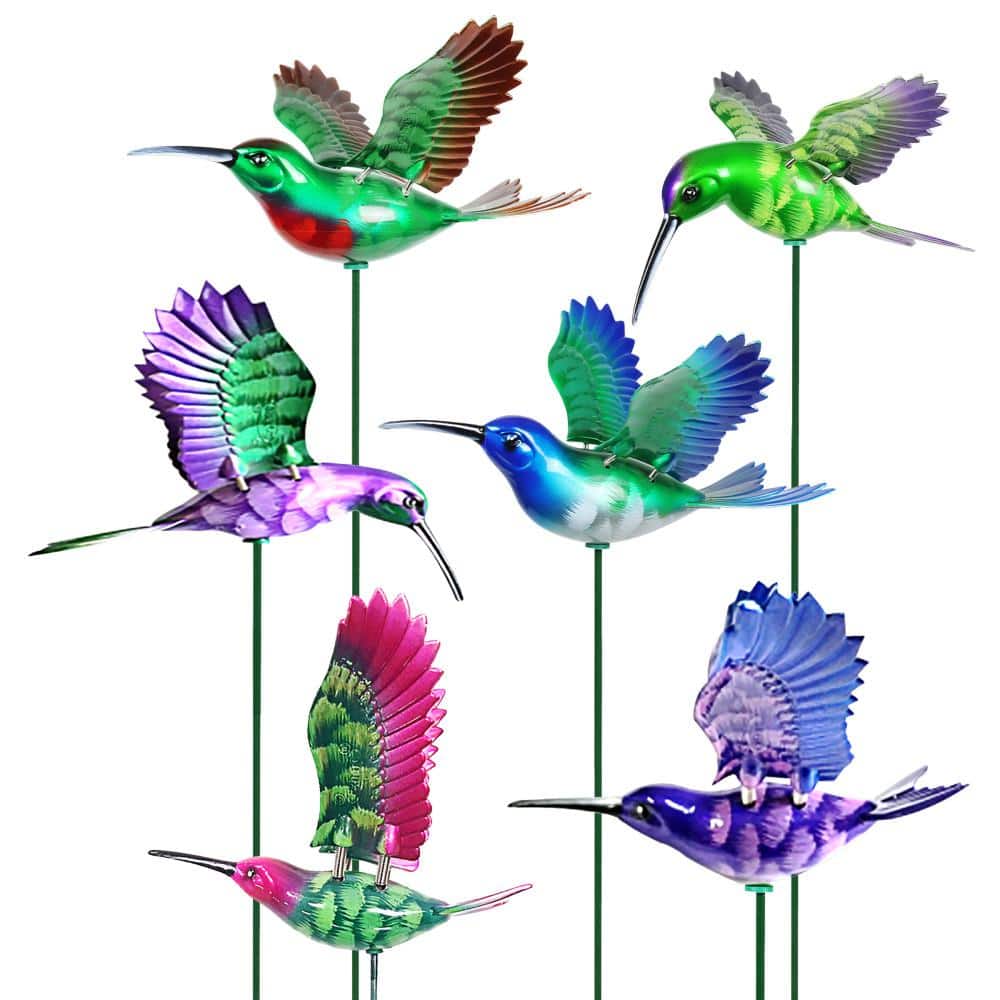 Metal Wings Move Details about   Animated Hummingbird Plant Stake 6453 