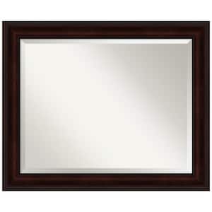 Medium Rectangle Coffee Bean Brown Beveled Glass Casual Mirror (27.25 in. H x 33.25 in. W)