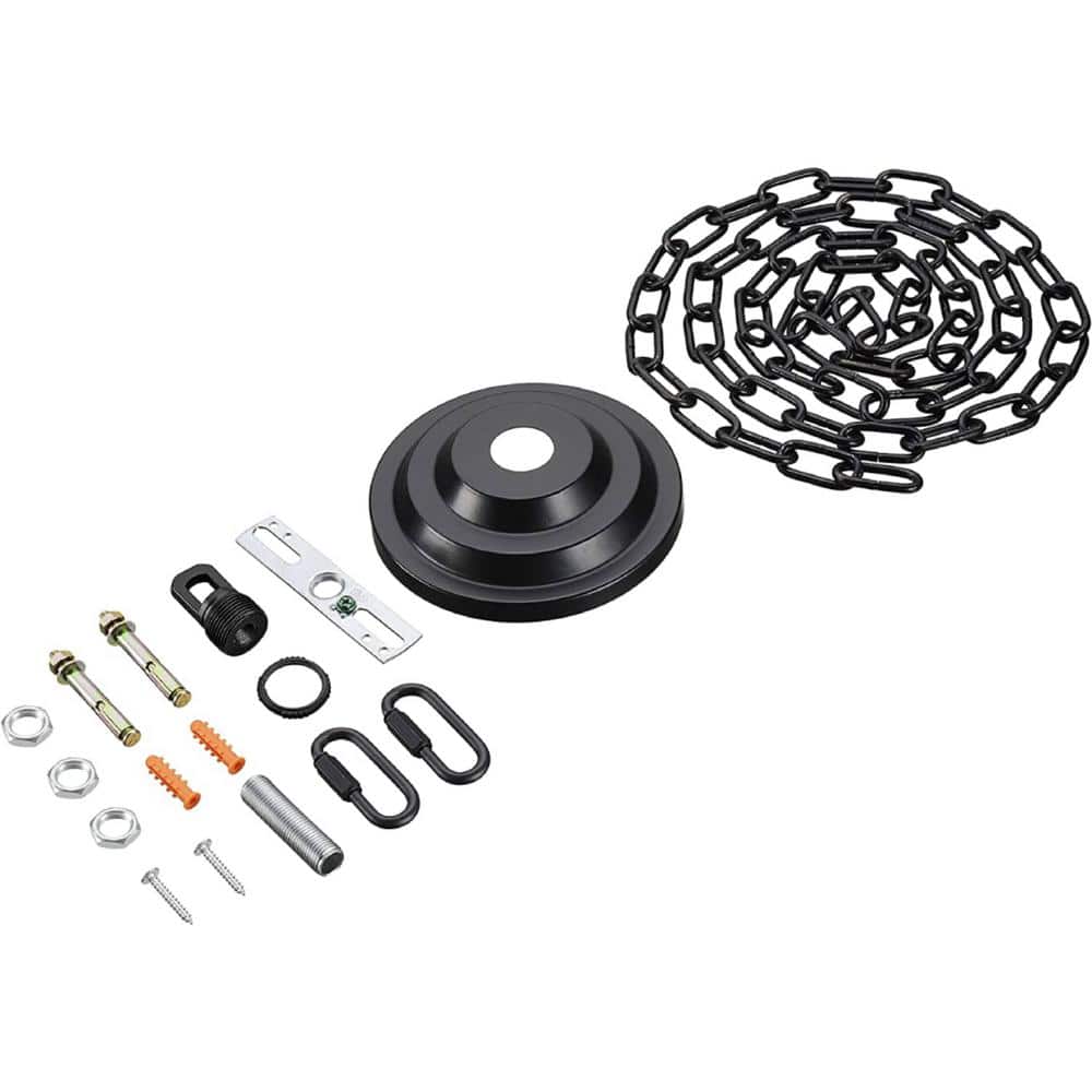 5-1/4 in. Dia with collar Loop and 1 in. Center Hole Matte Black Finish Cha