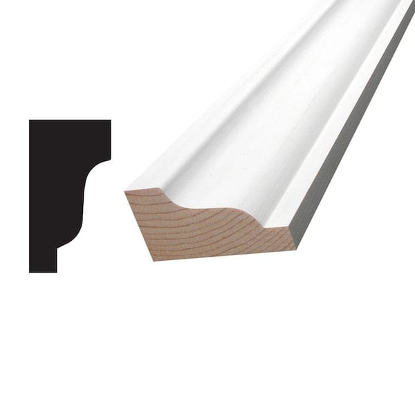 Alexandria Moulding 1-1/4 in. x 2-1/4 in. x 96 in. Primed Finger-Jointed Pine Wood Crown Moulding